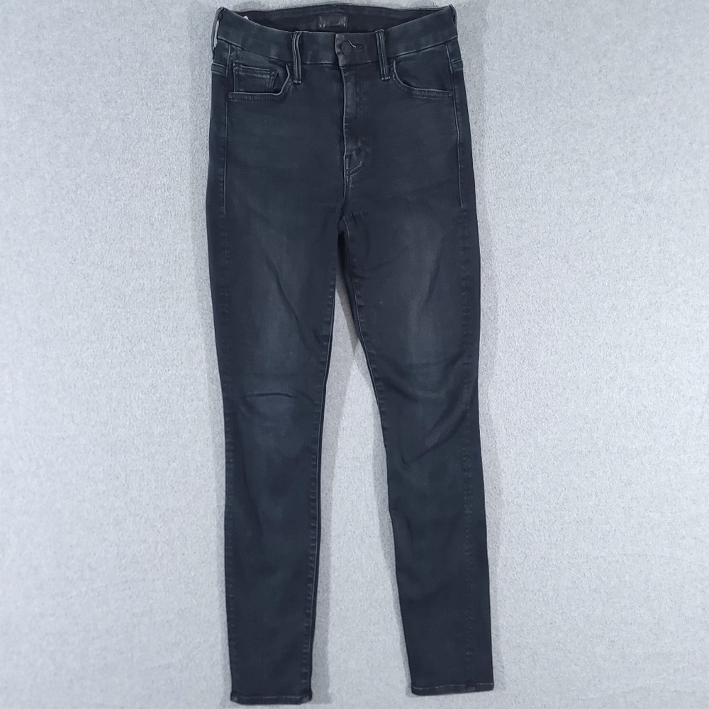 Mother Jeans High Waisted Looker Womens 25x28 Blackbird Black Denim